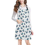 Pigeon Pattern Print Design 02 All Over Print Adjustable Apron