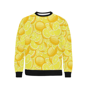 lemon pattern Men's Crew Neck Sweatshirt