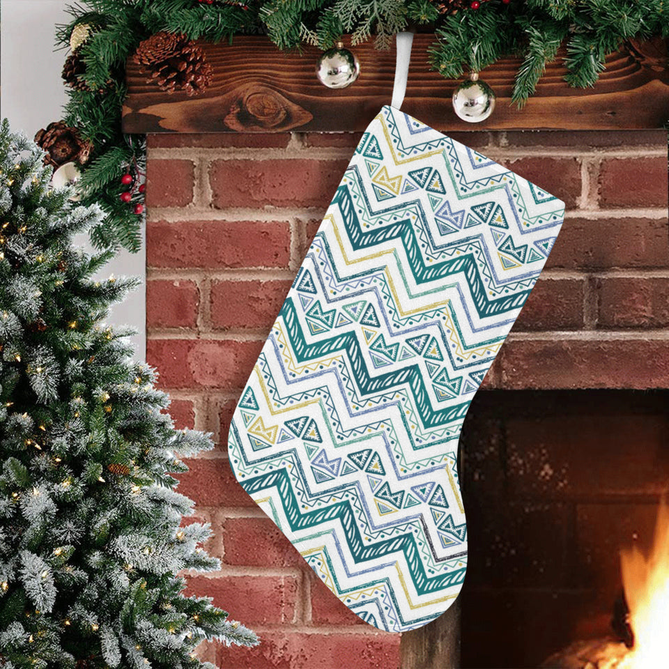zigzag chevron paint design pattern Christmas Stocking