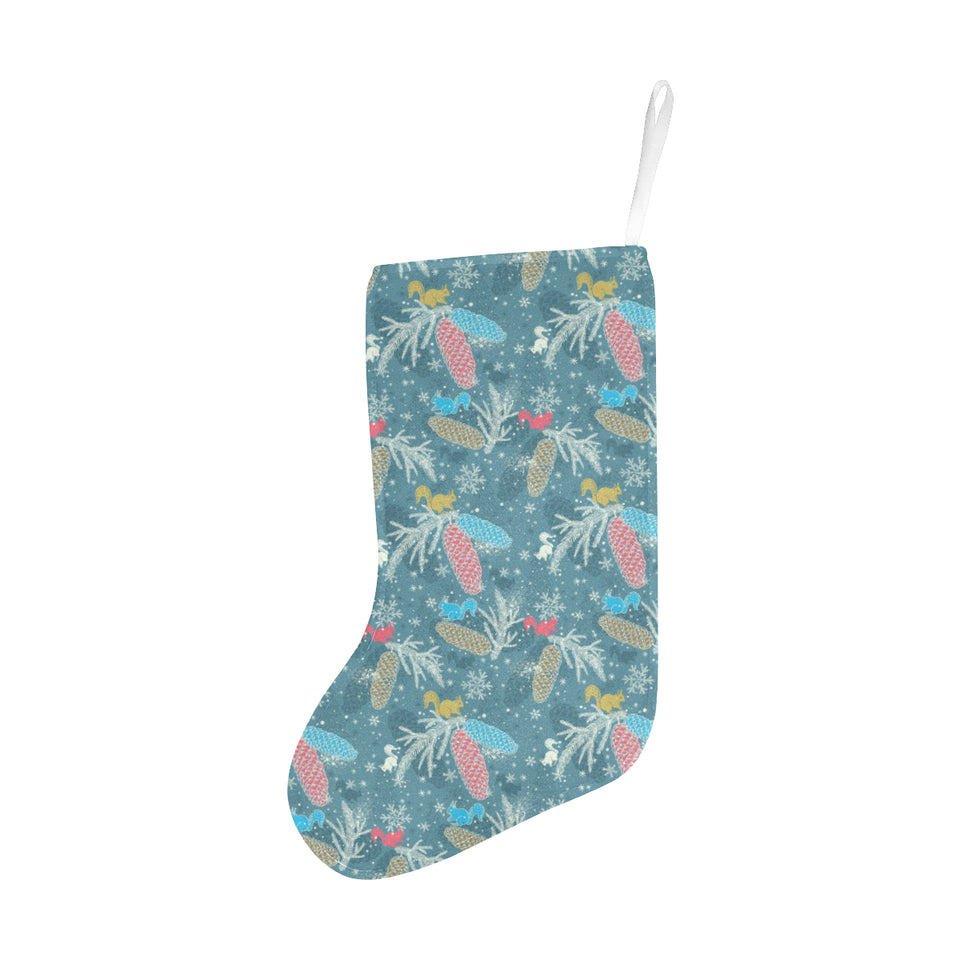 Squirrel Pattern Print Design 01 Christmas Stocking