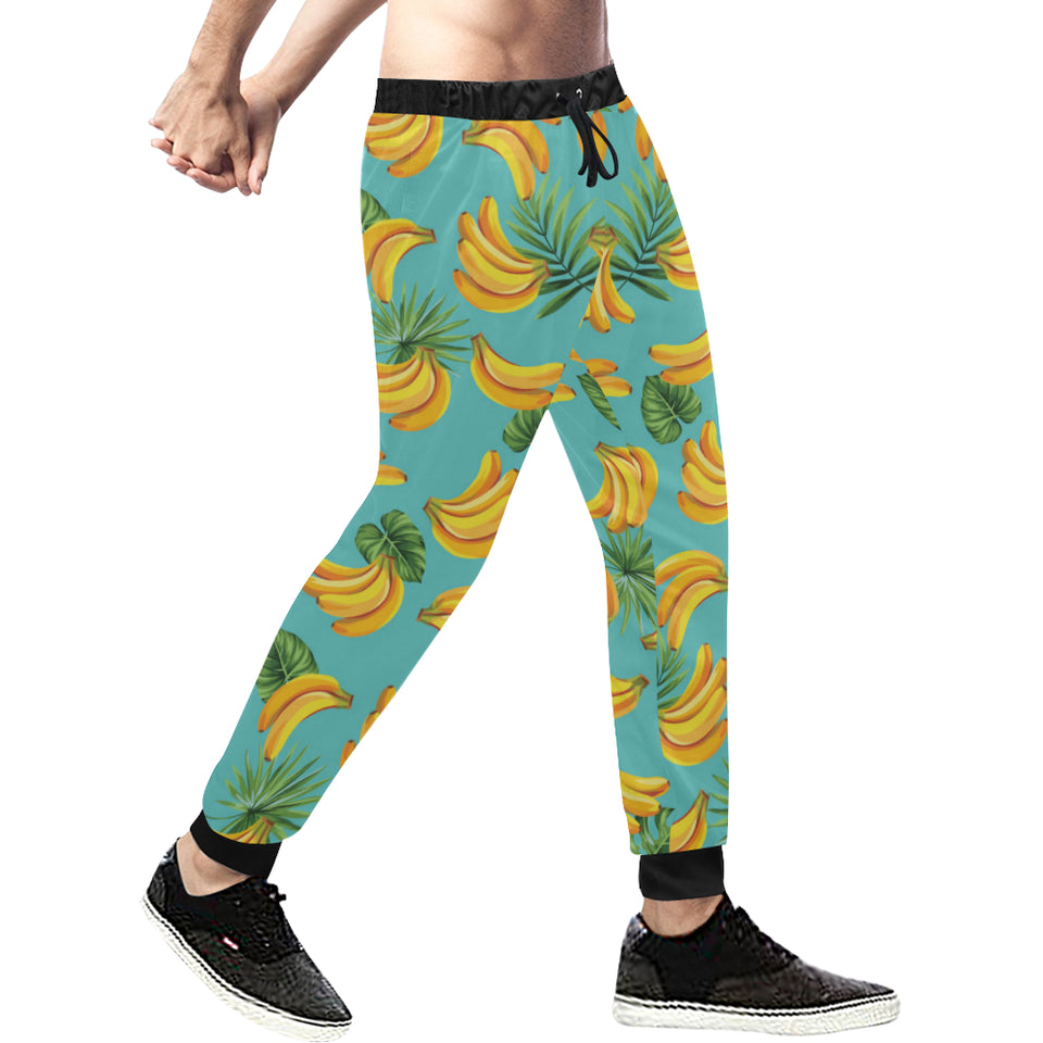 Banana Palm Leaves pattern background Unisex Casual Sweatpants