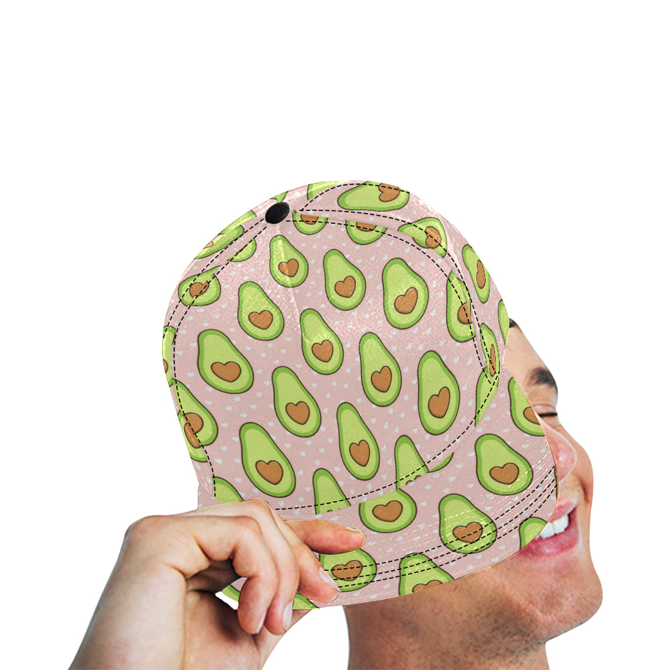 Avocado heart pink background All Over Print Snapback Cap