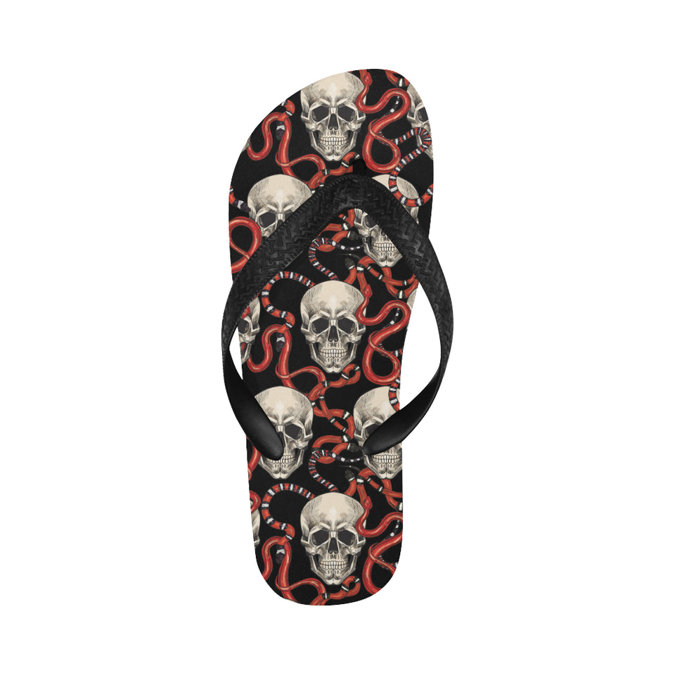 Red snake skull pattern Unisex Flip Flops