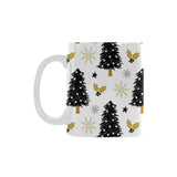 Christmas tree holly snow star pattern Classical White Mug (Fulfilled In US)