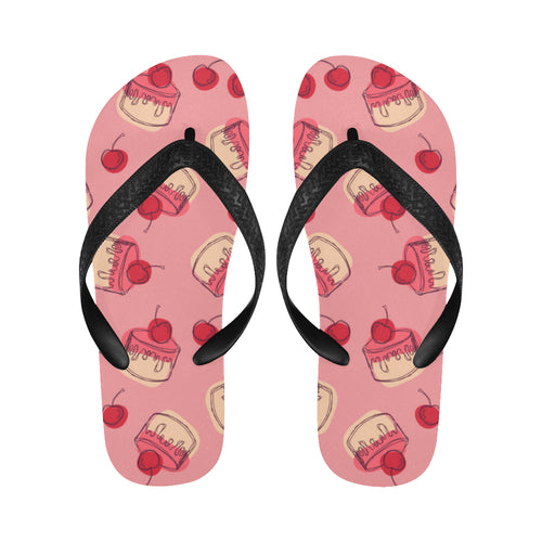 Cake cherry pattern Unisex Flip Flops
