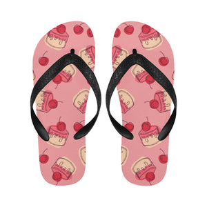 Cake cherry pattern Unisex Flip Flops