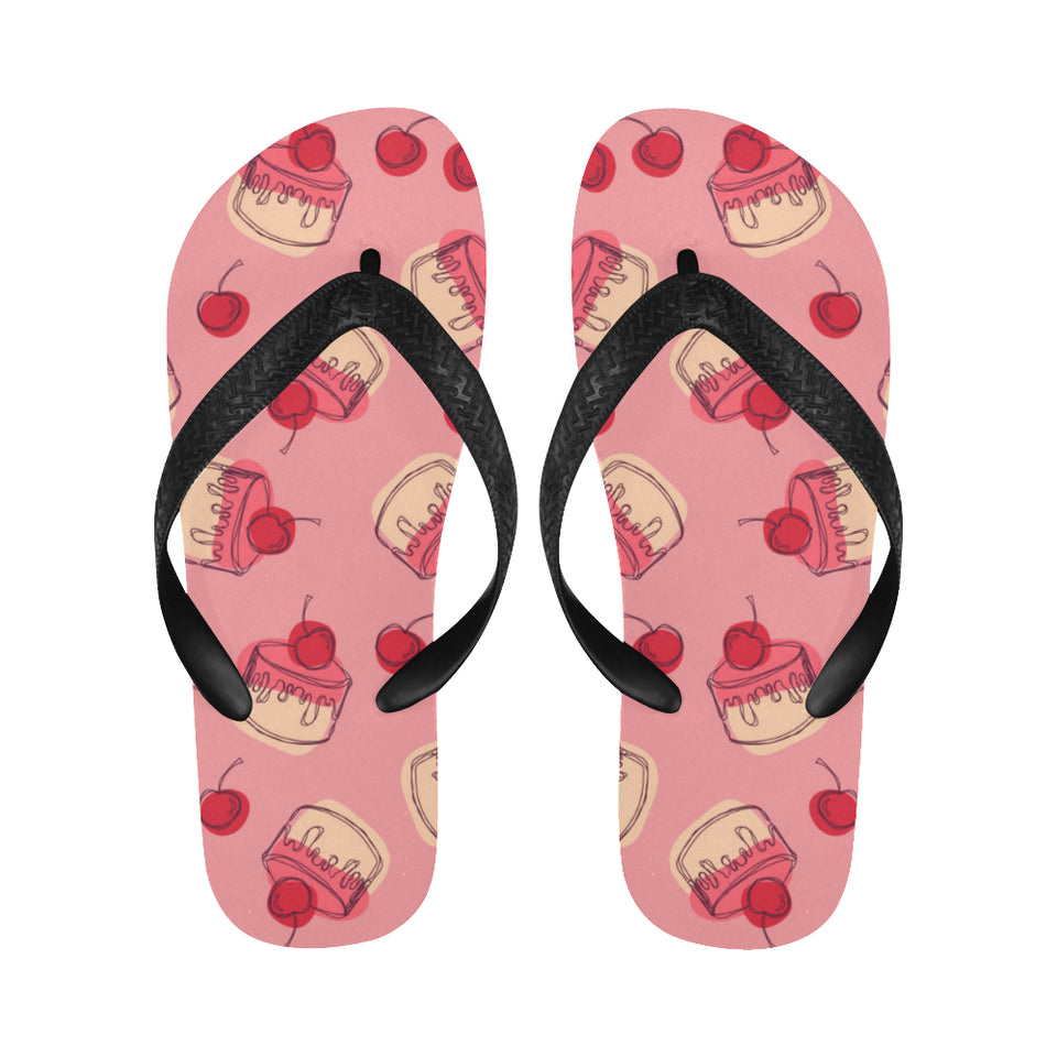 Cake cherry pattern Unisex Flip Flops