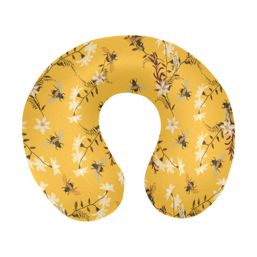 Bee flower pattern U-Shaped Travel Neck Pillow