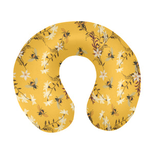 Bee flower pattern U-Shaped Travel Neck Pillow