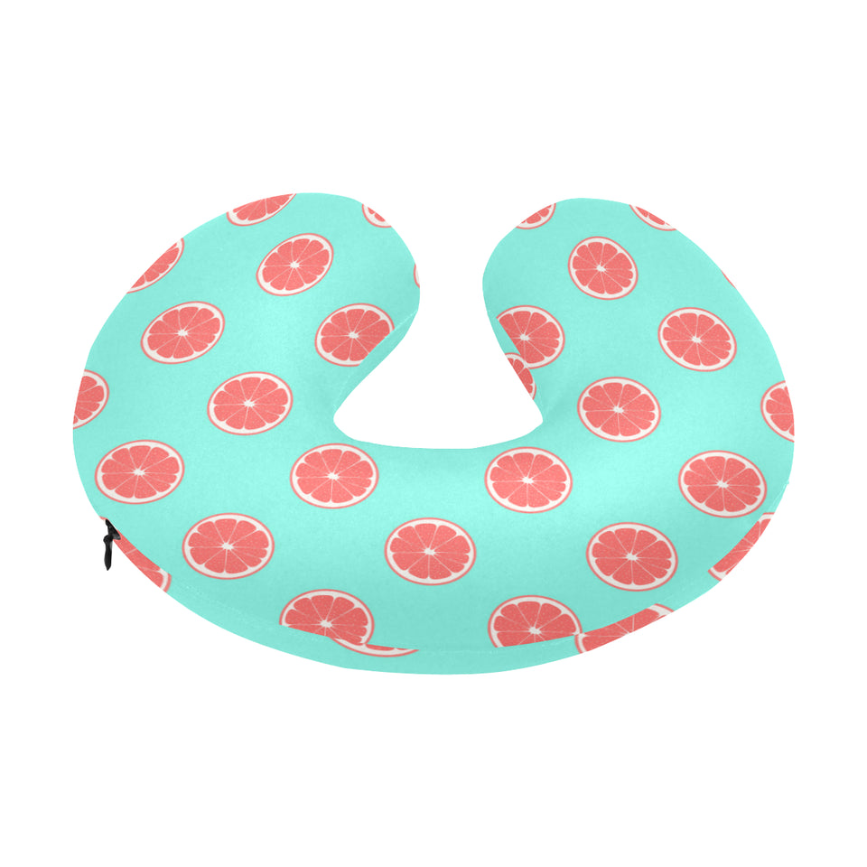 Grapefruit green background U-Shaped Travel Neck Pillow