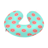 Grapefruit green background U-Shaped Travel Neck Pillow