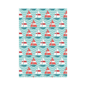 Red White sailboat wave background House Flag Garden Flag