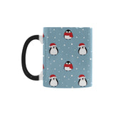 Cute penguin christmas snow pattern Morphing Mug Heat Changing Mug