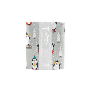 Cute Penguin christmas pattern Classical White Mug (Fulfilled In US)