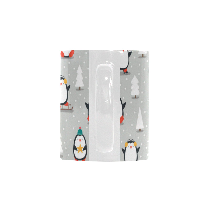 Cute Penguin christmas pattern Classical White Mug (Fulfilled In US)