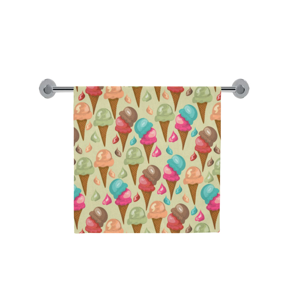 Colorful ice cream pattern Bath Towel