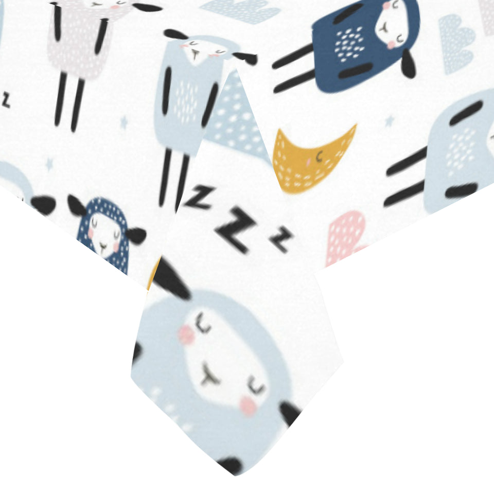 Cute sleeping sheep moon cloud pattern Tablecloth