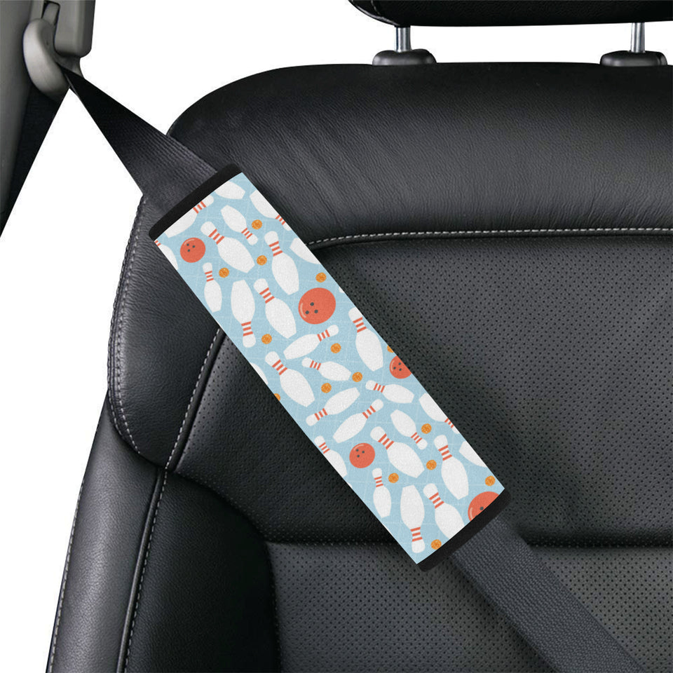 Bowling ball bowling pins blue blackground Car Seat Belt Cover