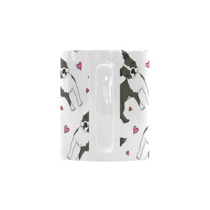 Boston terrier dog hearts vector pattern Classical White Mug (Fulfilled In US)