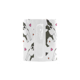 Boston terrier dog hearts vector pattern Classical White Mug (Fulfilled In US)