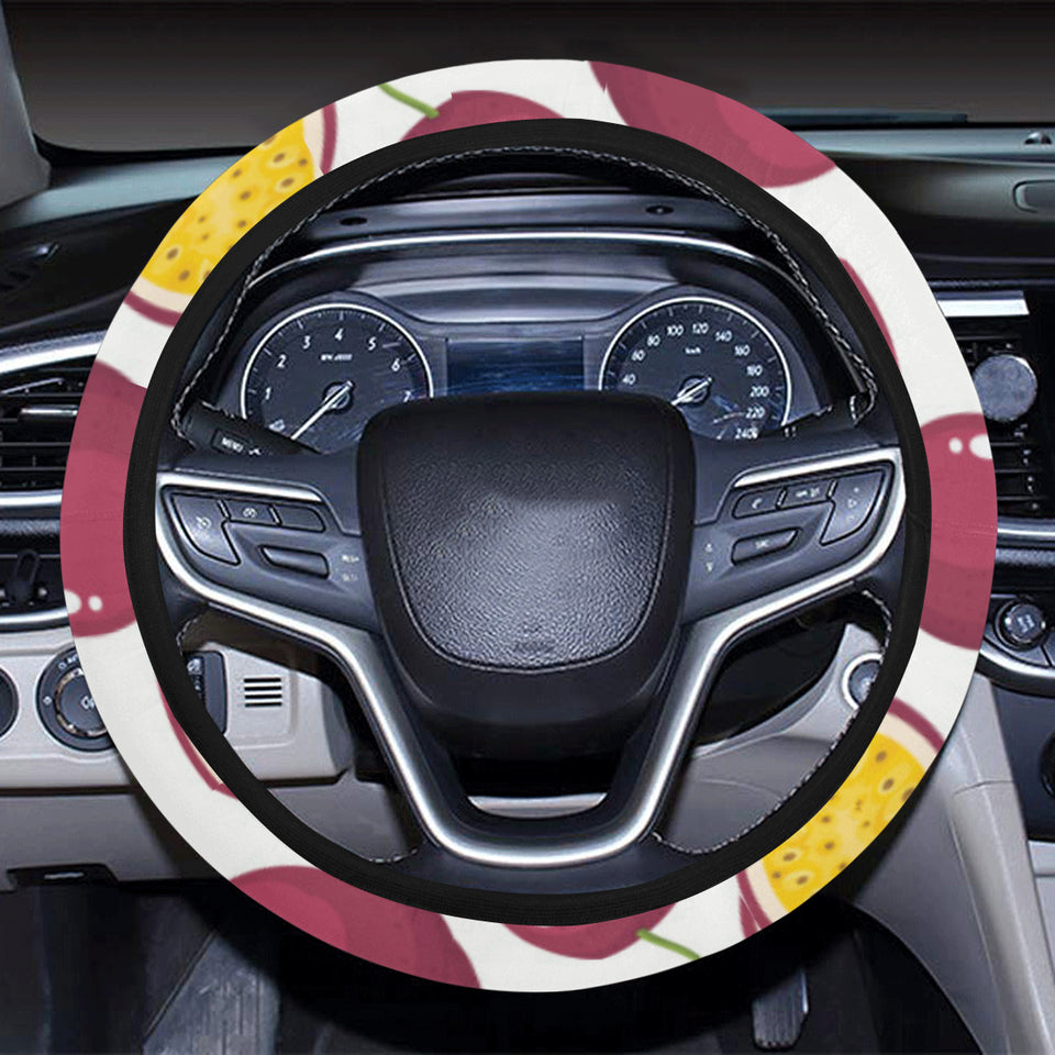 Passion fruit design pattern Car Steering Wheel Cover