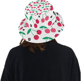 cherry pattern white background Unisex Bucket Hat
