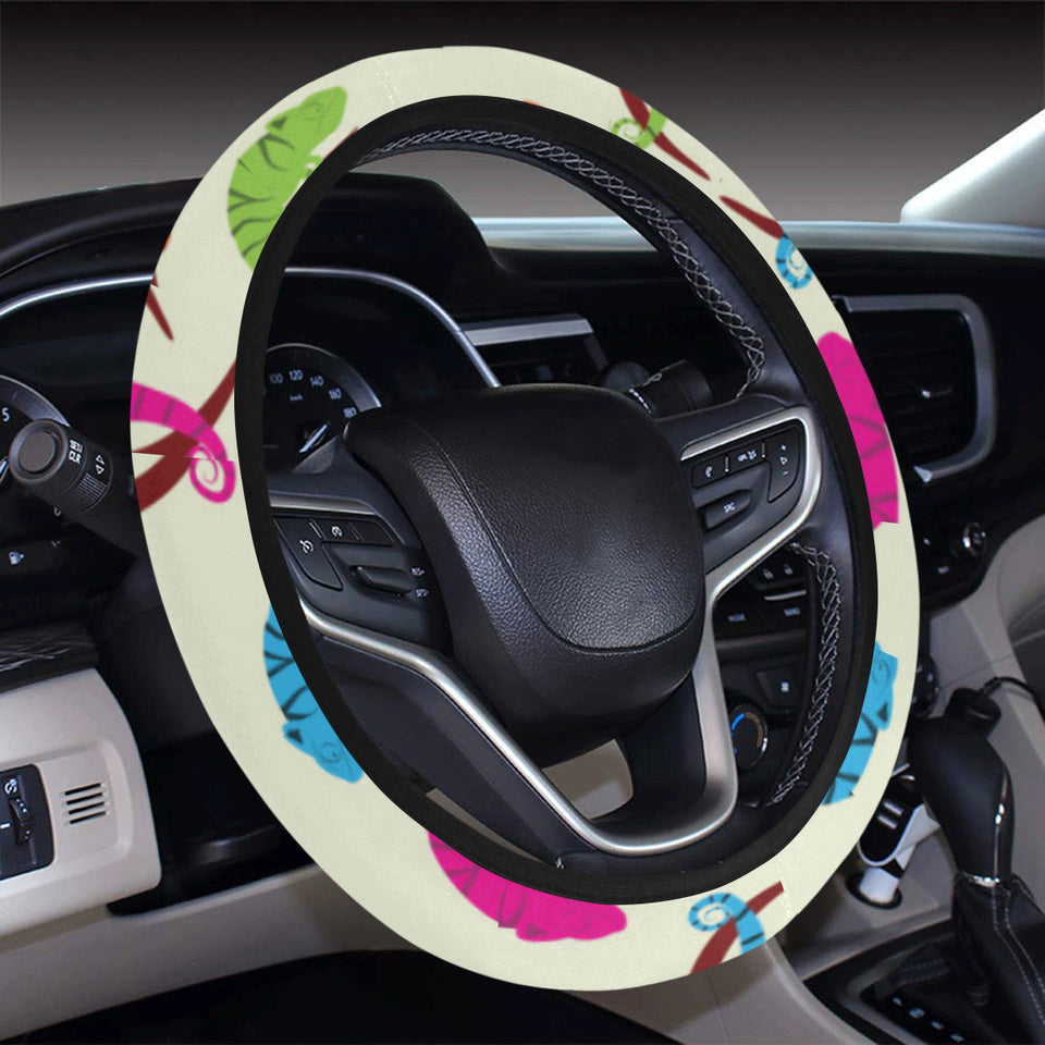 Colorful Chameleon lizard pattern Car Steering Wheel Cover