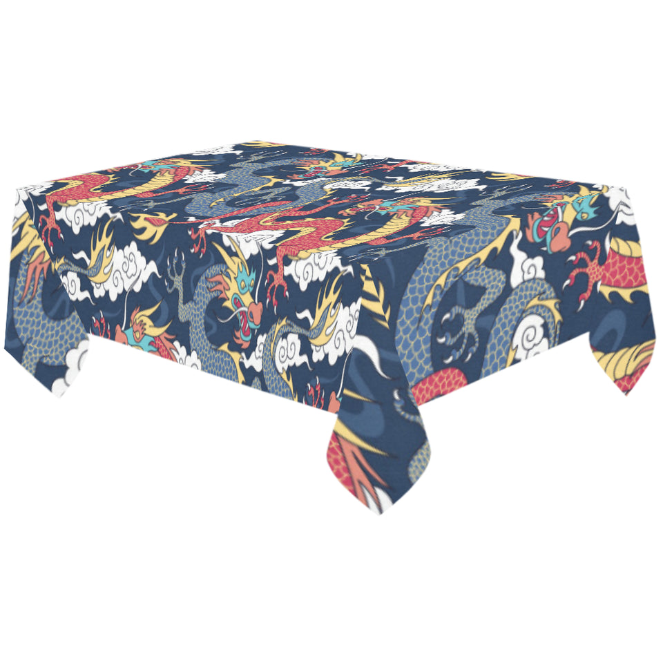 Blue red dragon cloud pattern Tablecloth