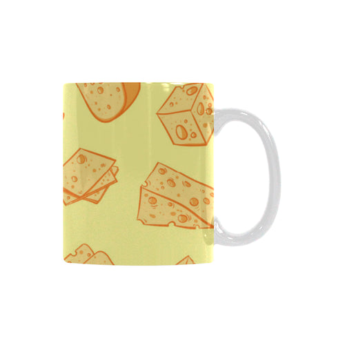 Cheese design pattern Classical White Mug (Fulfilled In US)