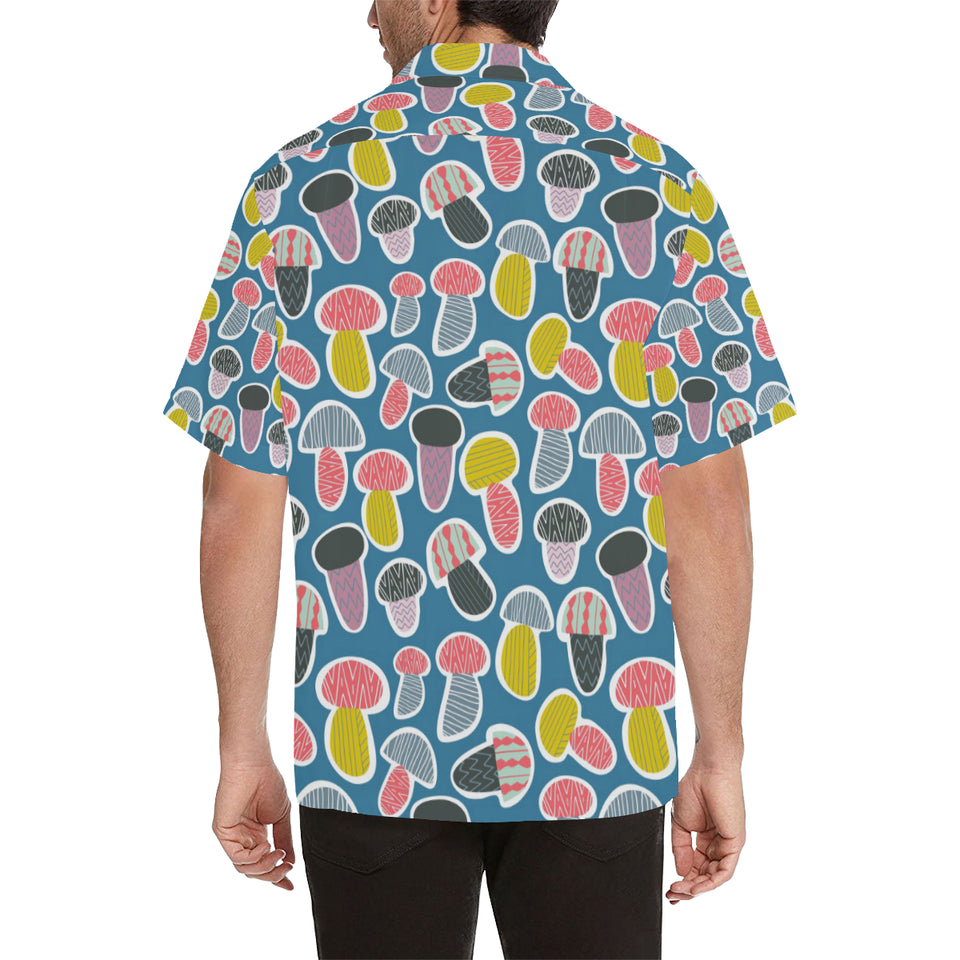 Colorful mushroom design pattern Men's All Over Print Hawaiian Shirt