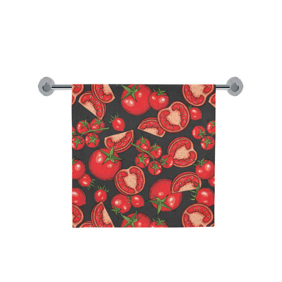 Tomato black background Bath Towel
