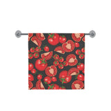 Tomato black background Bath Towel