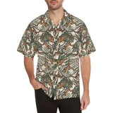 Monkey tropical leaves background Men's All Over Print Hawaiian Shirt
