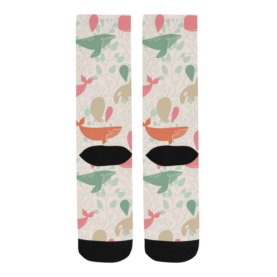 Cute whale pattern Crew Socks