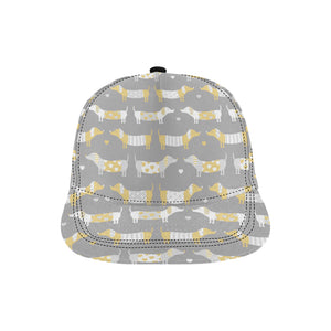 Cute dachshund dog pattern All Over Print Snapback Cap