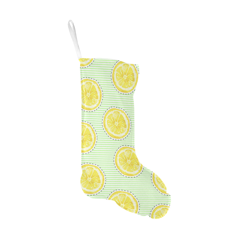 slice of lemon pattern Christmas Stocking