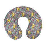 Cute yellow monkey leaves pattern U-Shaped Travel Neck Pillow