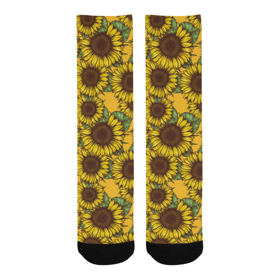 Sunflower pattern Crew Socks