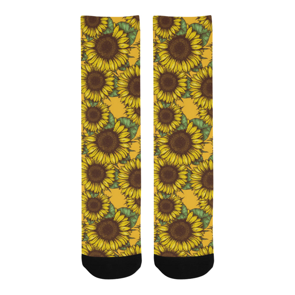 Sunflower pattern Crew Socks