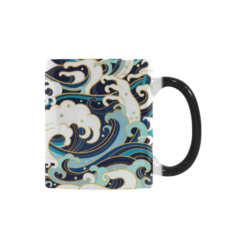 Japanese wave pattern Morphing Mug Heat Changing Mug