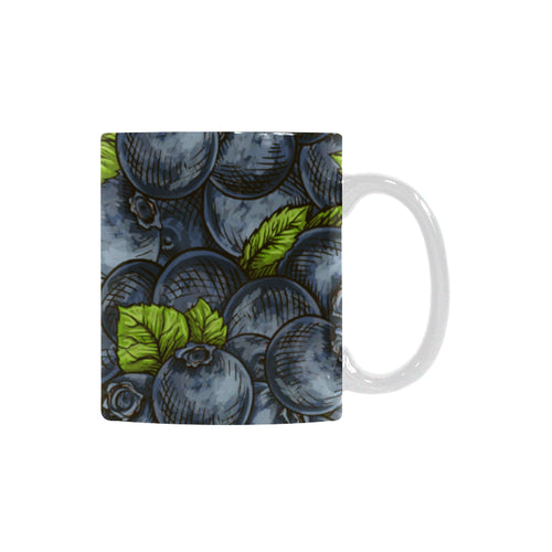blueberry pattern Classical White Mug (Fulfilled In US)