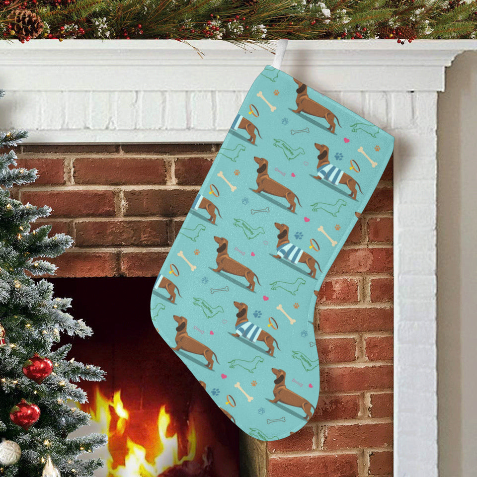 Dachshund decorative background Christmas Stocking