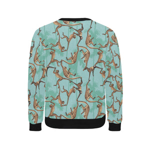 Monkey Palm tree background Men's Crew Neck Sweatshirt