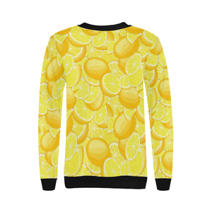 lemon pattern Women's Crew Neck Sweatshirt