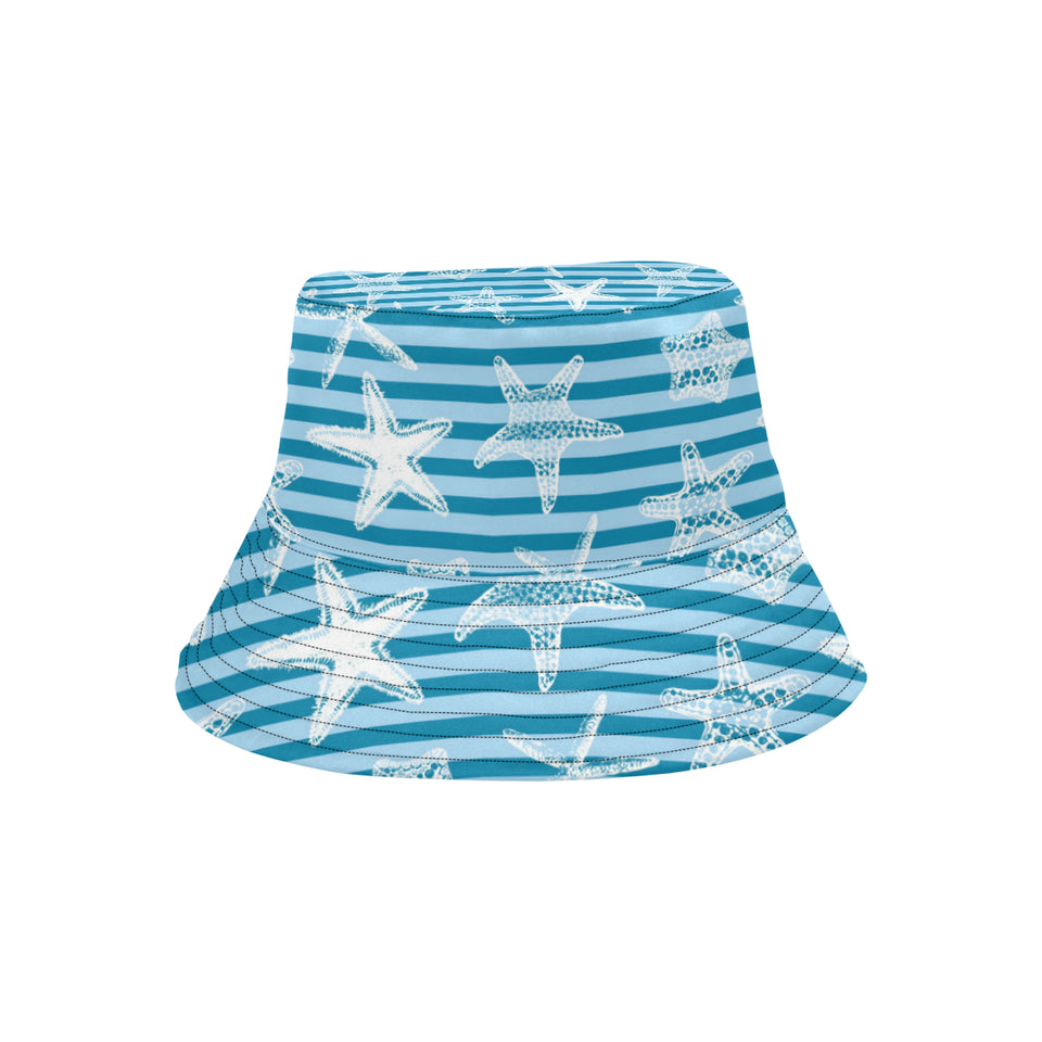 Starfish blue blackground Unisex Bucket Hat
