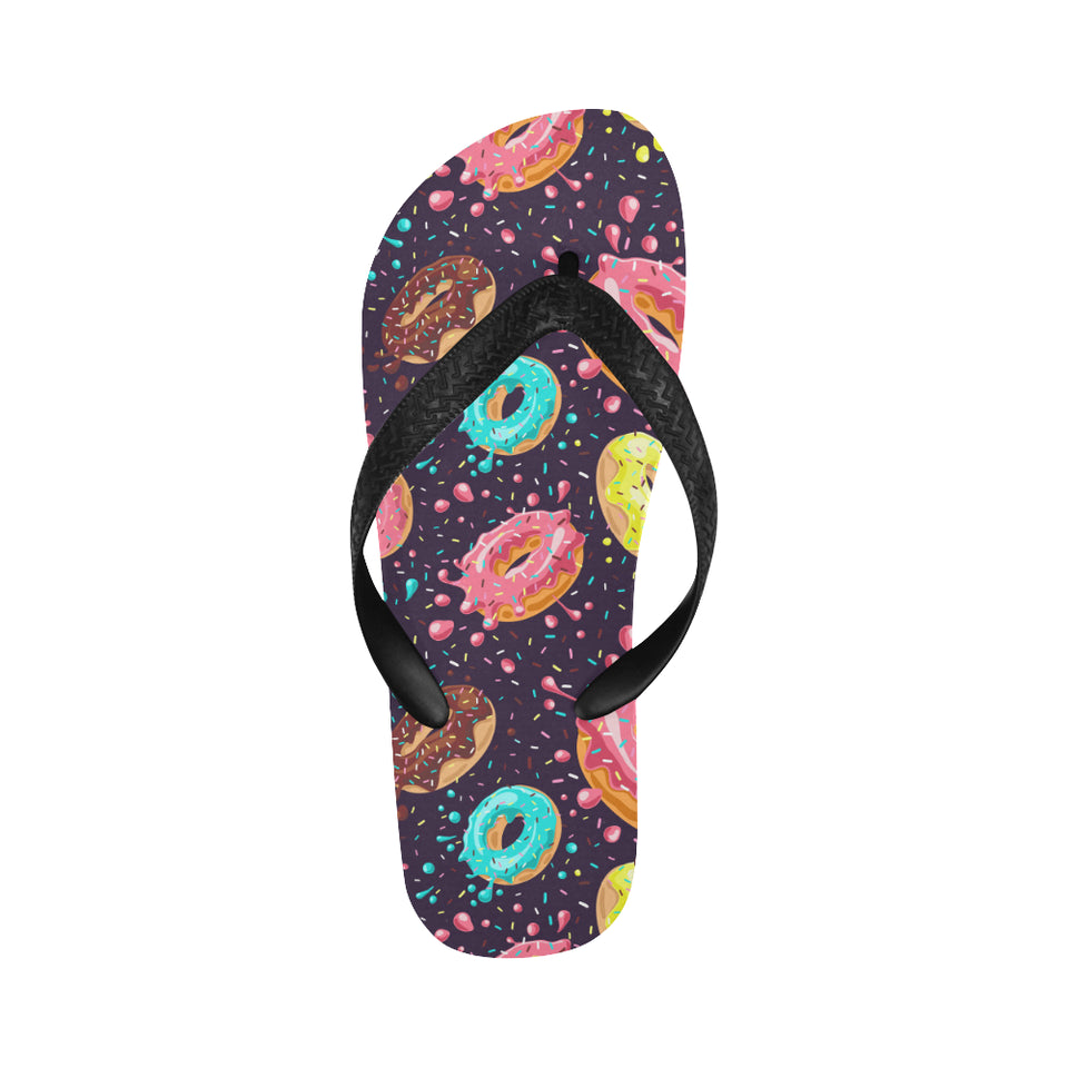 Colorful donut glaze pattern Unisex Flip Flops