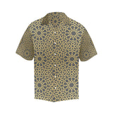 arabic star gold pattern Men's All Over Print Hawaiian Shirt