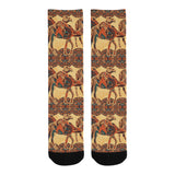 Camel polynesian tribal design pattern Crew Socks