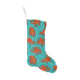 Octopus turquoise background Christmas Stocking