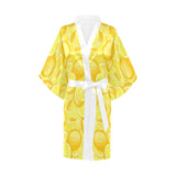 lemon pattern Women's Short Kimono Robe